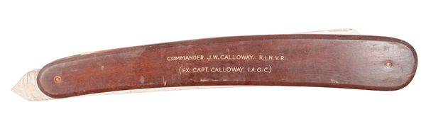 AN EARLY 20TH CENTURY WOODEN OVERSIZE ADVERTISING PEN KNIFE