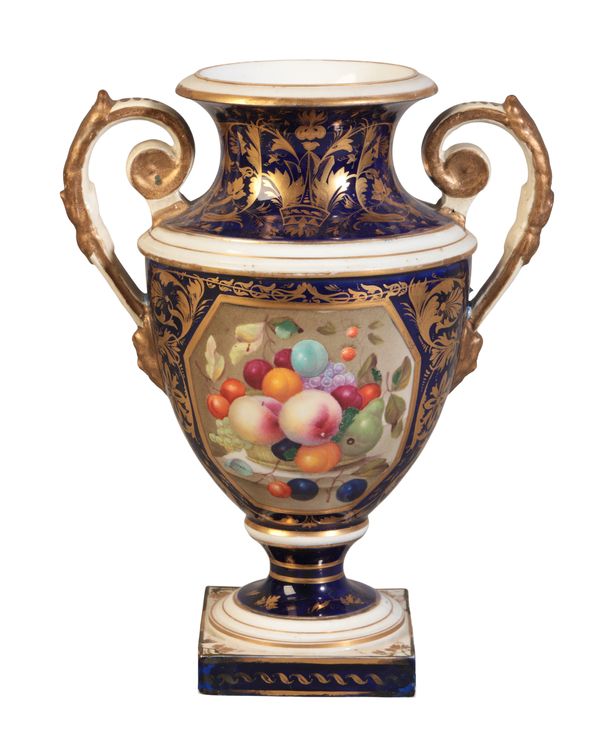 A BLOOR DERBY TWIN-HANDLED URN