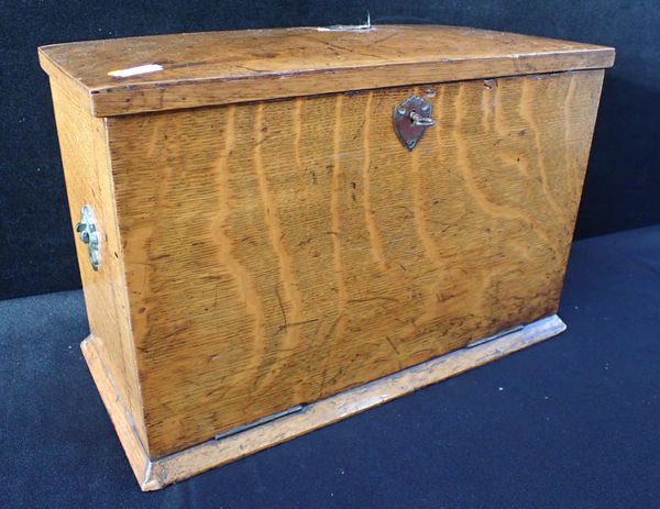 A VICTORIAN GOLDEN OAK STATIONERY CABINET