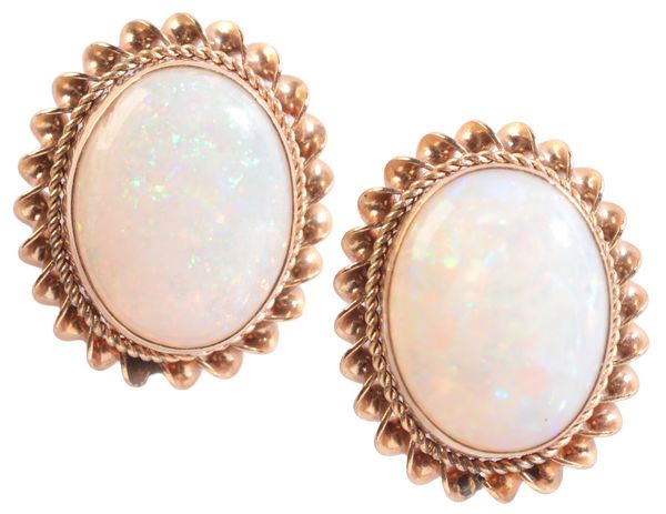 A PAIR OF OPAL STUD EARRINGS