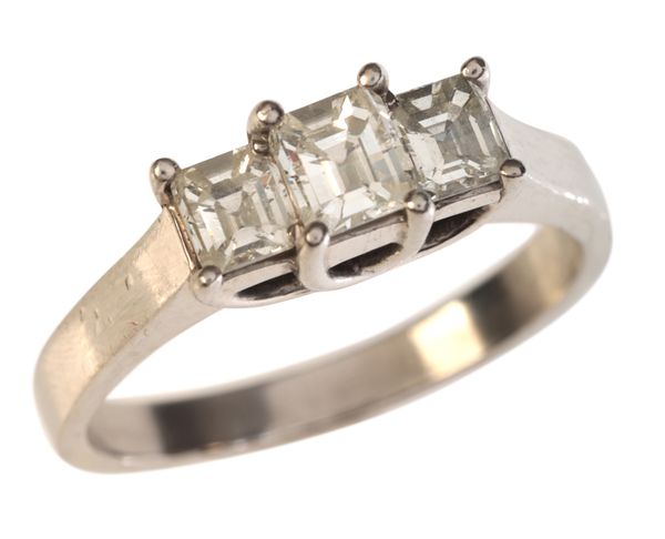 A DIAMOND THREE STONE RING