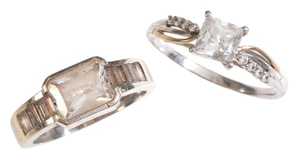 TWO CUBIC ZIRCONIA RINGS