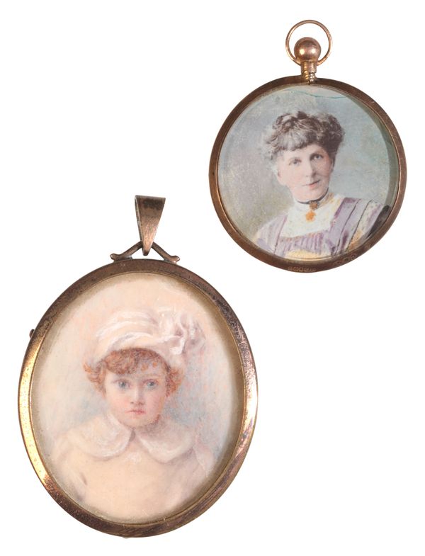 TWO ANTIQUE PORTRAIT MINIATURES