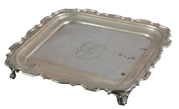 A GEORGE V SILVER TRAY