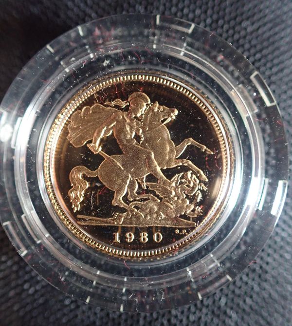 1980 PROOF GOLD HALF SOVEREIGN