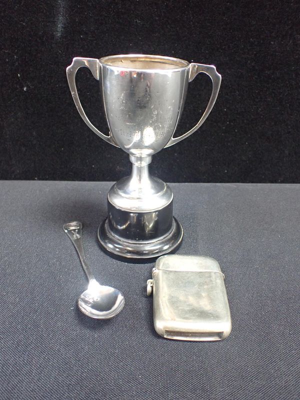 A SILVER TROPHY CUP