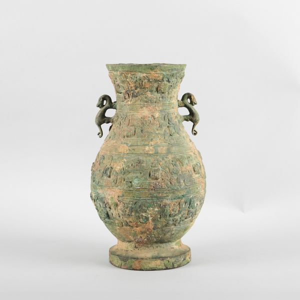 A CHINESE BRONZE HU VASE