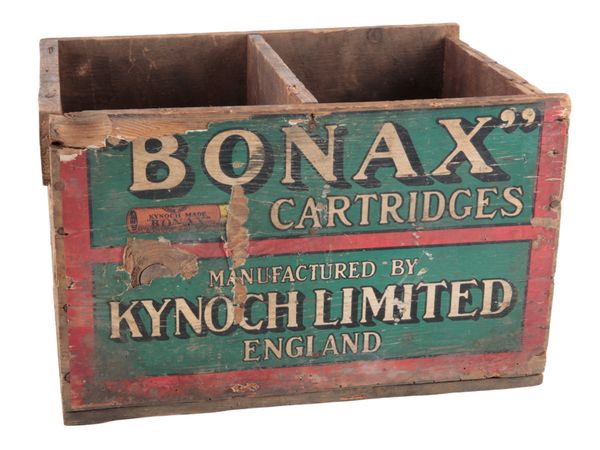 A KYNOCH BONAX CARTRIDGE SHIPPING WOODEN BOX