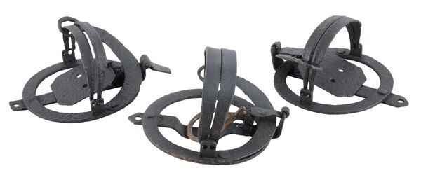 A WROUGHT IRON GILPA EGG TRAP
