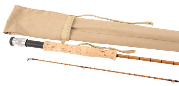 J. J. S. WALKER BAMPTON & CO: A TWO PIECE SPLIT CANE TROUT FLY ROD