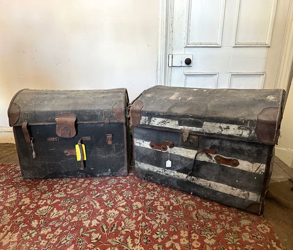 A DOMED CANVAS TRUNK BY THE ARMY AND NAVY COOPERATIVE SOCIETY