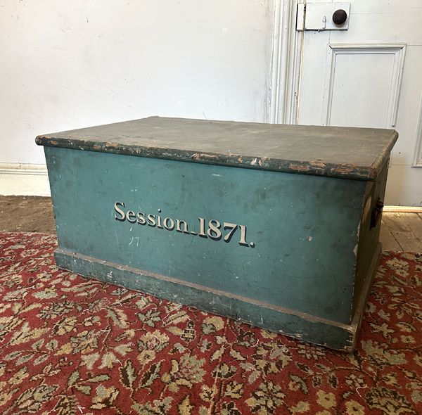 A VICTORIAN PAINTED PINE CHEST