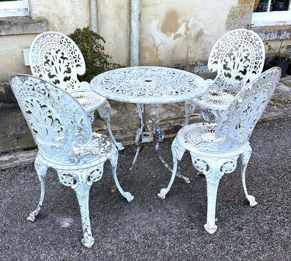 A COALBROOKDALE STYLE CAST-METAL GARDEN SUITE