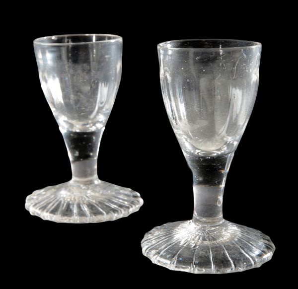 TWO ENGLISH CORDIAL GLASSES