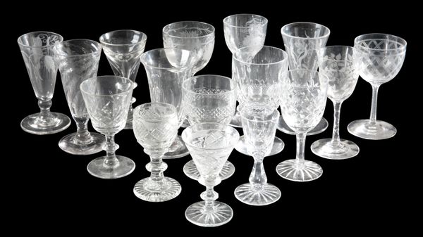 AN ENGRAVED ENGLISH ALE GLASS