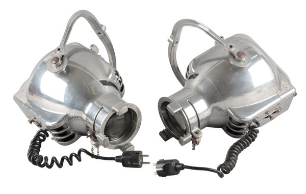 A PAIR OF VINTAGE 'STRAND ELECTRIC' SPOTLIGHTS