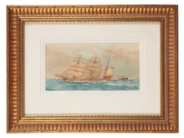 WILLIAM FREDERICK MITCHELL (1845-1914) 'Three Master Outward Bound'