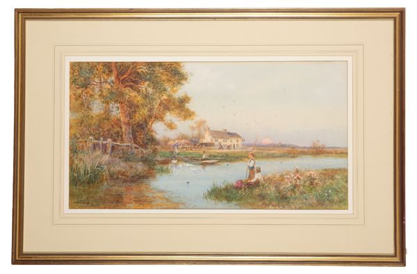 WALTER STUART LLOYD (ACT.1875-1929) An extensive riverside landscape