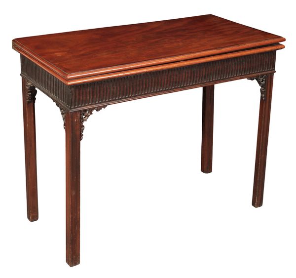 A GEORGE III MAHOGANY CARD TABLE