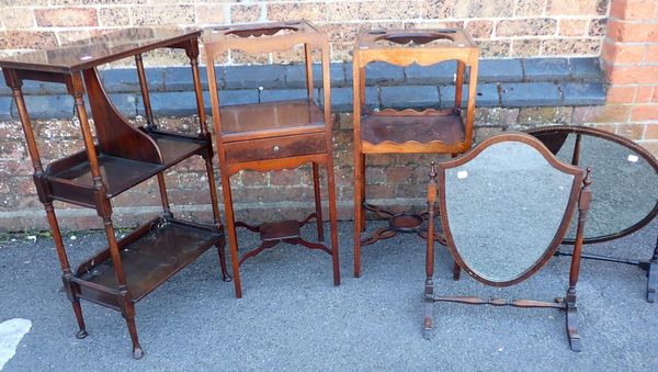 TWO SIMILAR MAHOGANY WASHSTANDS