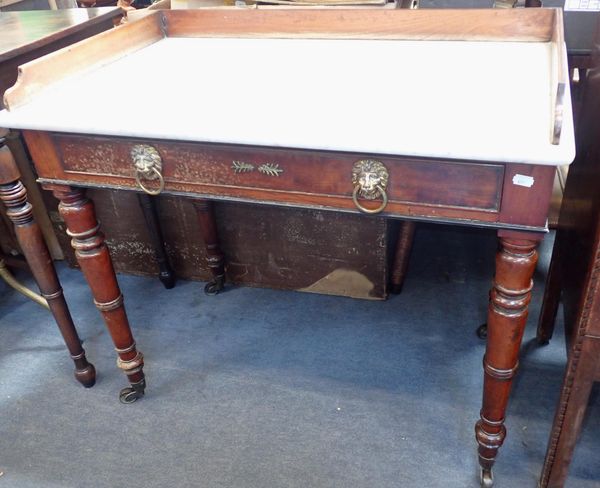 AN EARLY VICTORIAN MARBLE-TOPPED WASHSTAND