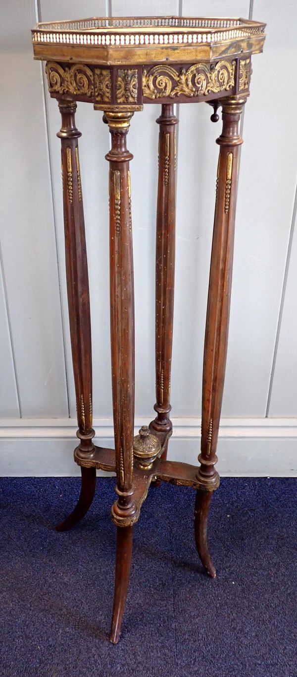 LOUIS XVI STYLE MARBLE TOP STAND, WITH ORMOLU MOUNTS