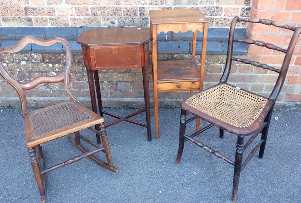 A CONTINENTAL MAHOGANY BEDSIDE/WORKTABLE