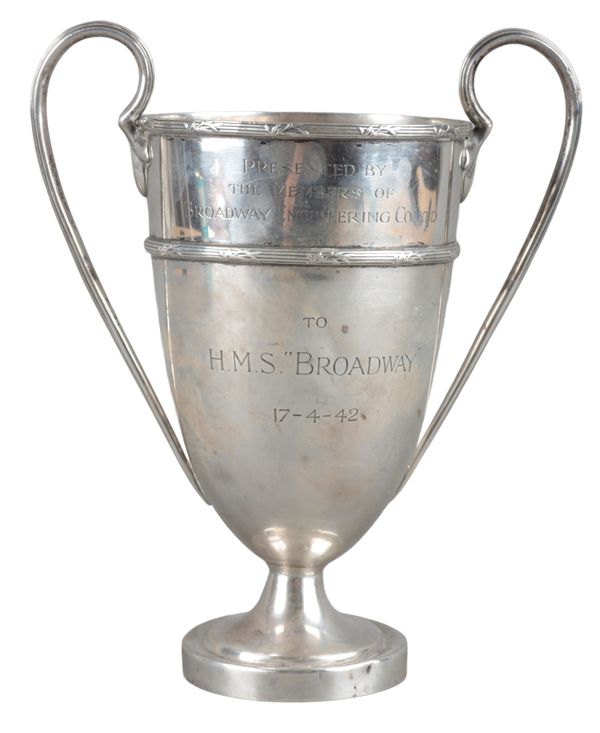 AN EDWARD VII SILVER TROPHY