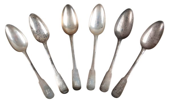 A SET OF SIX GEORGE II SCOTTISH SILVER TABLESPOONS