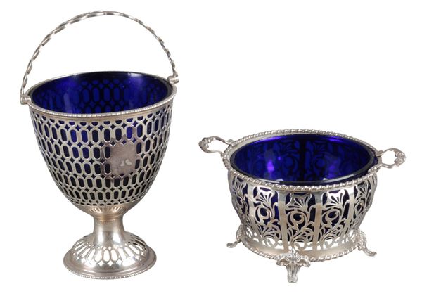 A GEORGE III SILVER SUGAR BASKET