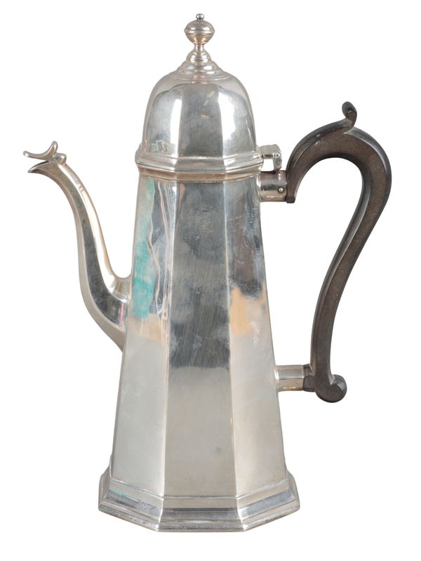 A GEORGE V SILVER COFFEE POT