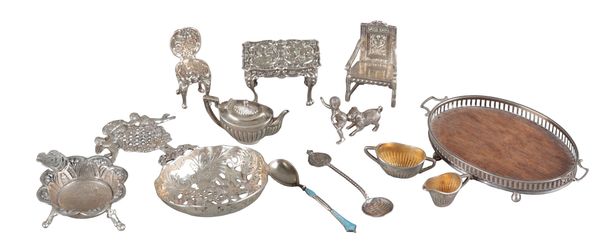 A GEORGE V SILVER MINIATURE TEA SERVICE