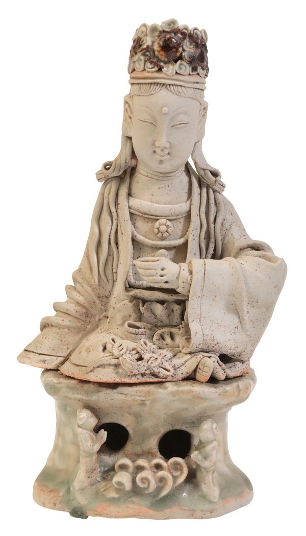 A CHINESE HUTIAN WARE FIGURE OF GUANYIN