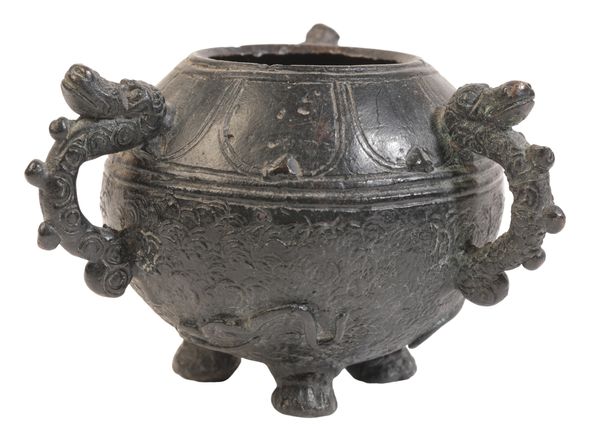 A CHINESE BRONZE TRIPOD CENSER