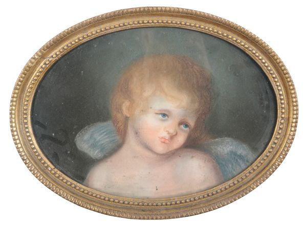 ENGLISH SCHOOL, c.1800 Oval study of a cherub