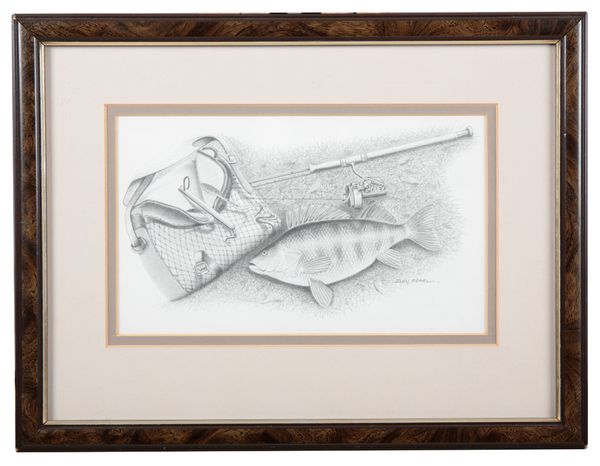 JOHN SEARL (20th century) A study of a fish and tackle