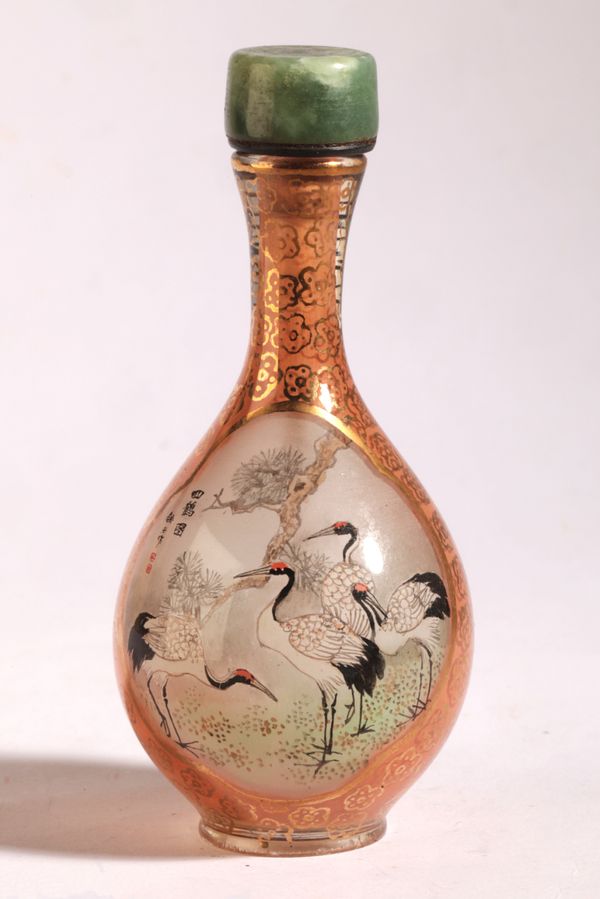 A CHINESE GLASS INSIDE PAINTED SNUFF BOTTLE