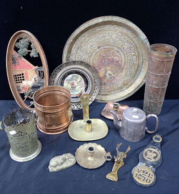 A COLLECTION OF BRASS AND COPPER WARE