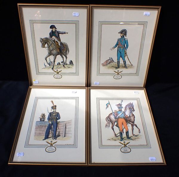 SET OF FOUR FRENCH MILITARY PRINTS