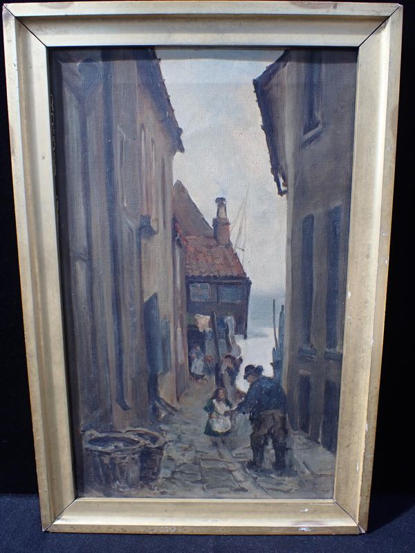 A 19th CENTURY FISHING VILLAGE STREET SCENE