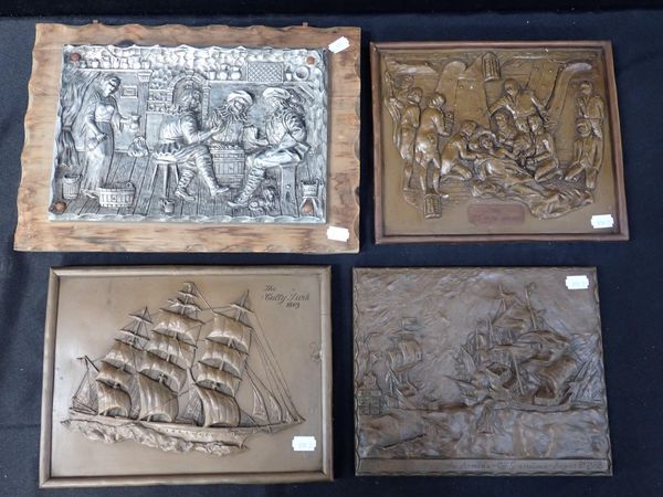 A BRONZED RESIN PLAQUE; 'THE DEATH OF NELSON'