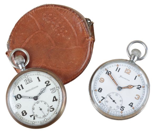 JAEGER-LeCOULTRE: A SILVER-PLATED MILITARY POCKET WATCH