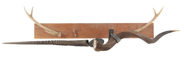 A STAG ANTLER HAT AND COAT RACK