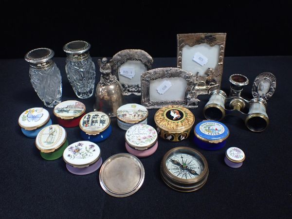 A COLLECTION OF CRUMMLES & Co ENAMEL PILL BOXES