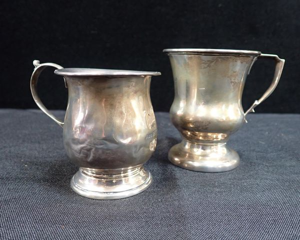 TWO GEORGE V SILVER CHRISTENING MUGS