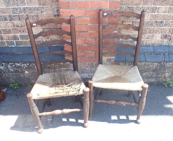 TWO ANTIQUE NORTH COUNTRY LADDERBACK CHAIRS