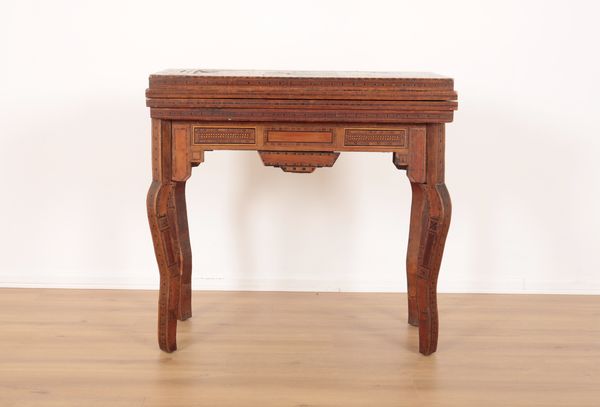 A SYRIAN PARQUETRY INLAID GAMES TABLE