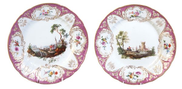 A PAIR OF MEISSEN MARCOLINI PORCELAIN CABINET PLATES