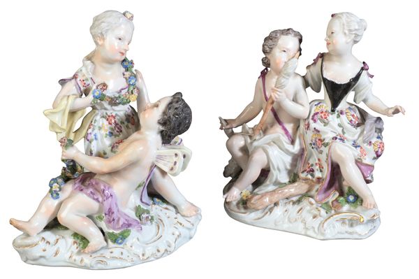 A MEISSEN PORCELAIN GROUP 'THE EFFEMINATION OF HERCULES'