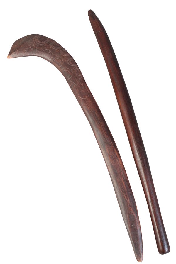 AN ABORIGINAL HARDWOOD CLUB OR DIGGING STICK